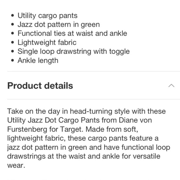 Diane Von Furstenberg Light Weight Windbreaker Athletic Utility Cargo Pants NWOT - Picture 11 of 11